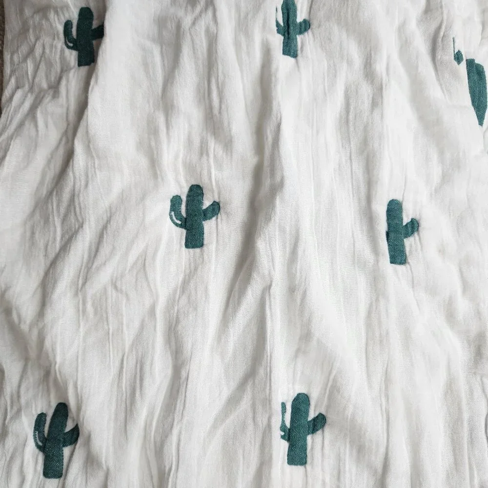 NEW Cotton gauze muslin baby blanket lap blanket cactus